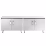 Paslanmaz Çelik Set Altı Dolap - 1600mm - 4 Kapı - 700 Seri Uyumlu - Nötr