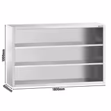 Armoire murale en acier inoxydable PREMIUM - 1800x400mm - sans portes (ouvert) - 1000mm de haut