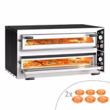 Electric Deck Pizza Oven - Twin Deck - Refractory Stone Deck - 6+6 - Ø 35cm (13.8") - Mechanical Controls - up to 450°C