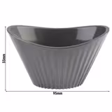 (48 Stück) Schale - MINI - Melamin - 70 ml - 95x55mm - Grau