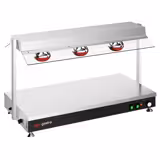 Commercial Warming Plate - 3 Heat Lamps, Glass Sneeze Guard – GN 1/1 ×3 – 1.5 kW