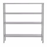 Scaffale in acciaio inox ECO - 1800x1800mm - Profondità: 500mm - con 4 ripiani (REGOLABILI) - Portata: 70kg per ripiano