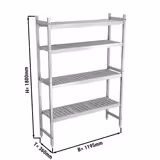 Étagère de base en aluminium - 1195 x 1800 mm - Capacité de charge : 600 kg