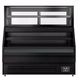 Koeltoonbank Helsinki - 1500x800mm - 251 liter - kleur zwart - achterzijde 2 schuifdeuren - met 4 legroosters
