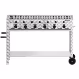 Barbecue à gaz - 22,5 kW - 6 brûleurs - incl. support mobile, grille & tôle
