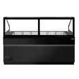 Saladette TORONTO - 2550mm - schwarze Front - 4 Türen - für 6x GN 1/1 - schwarze Granit-Arbeitsplatte