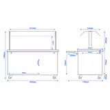 Buffet self-service chaud DANZIG - 1600mm - 4 bacs GN 1/1 - avec Glissière pour plateaux - Noir