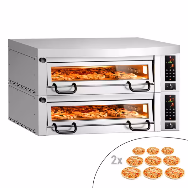 Elektro Pizzaofen Power - 9+9x 34cm - Digital - (Tief) - inkl. Haube