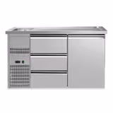 Banco Spillatura Birra PREMIUM PLUS - 1550x700mm - 1 Porta & 3 Cassetti