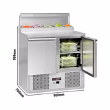 Commercial Saladette Prep Counter ECO - 900x700mm - 2 Doors - for 5x GN 1/6