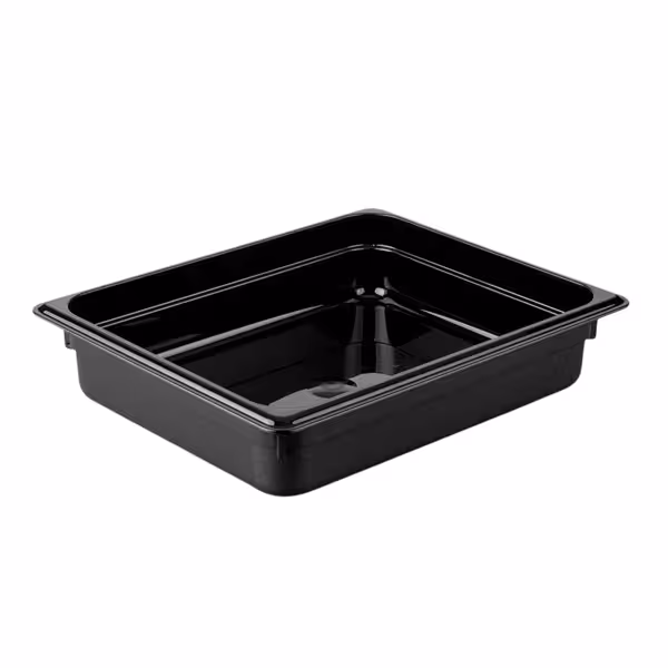 (12 stuks) Polycarbonaat GN-bak GN 1/2 - zwart - 3,9 liter - Diepte: 65mm