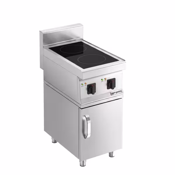 Inductiekookplaat - Mario 700 - 400x700mm - 7,0 kW - 2 kookzones - incl. onderkast met 1 deuren