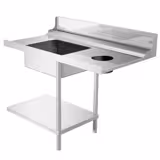 Pass Through Dishwasher Inlet Table - 1200mm - Mounted right - with 1 bowl & waste chute - for DS430 Series