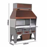 Wall-mounted Charcoal Grill - 1600x750x2350mm - Stainless Steel