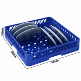 Coș pentru farfurii cu știfturi GN 1/1 - 500x500x100 mm - albastru