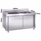 Allaspöytä - 2000x700mm -  2 altaalla