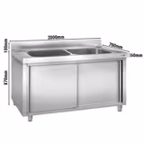 Lavapentole armadiato - 2000x700mm - con 2 vasche 