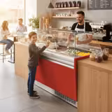 Vetrina Gelato LIAM - 1560mm - Statico - per 13+13x contenitori per gelato da 5 litri - Rosso