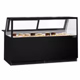 Koeltoonbank KAISA - 2000x1048mm - 560 liter - kleur zwart - dubbel glas - achterzijde 2 schuifdeuren - rechte ruit