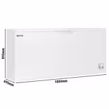Frysbox - 1804x695 mm - 534 liter - Massivt plastlock - låsbar - med avdelare - För UK