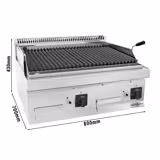 Gazlı Lav Taşı  Izgara -  14kW- Devrilir Izgara