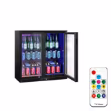 Frigo Bar - 900mm - 220 litri - con 2 porte a battente in vetro - Esterno e interno nero