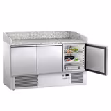 Commercial Pizza Prep Counter - Granite Top ECO - 1400x700mm - with 3 doors