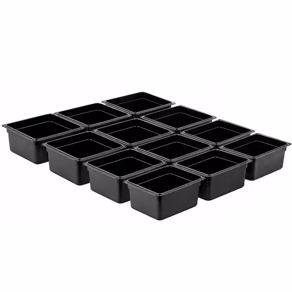 (12 kpl) Polykarbonaatti GN‑astia GN 1/2 - musta - 8,9 l - 150 mm