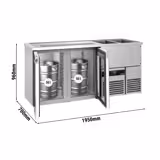 Direct Draw Beer Dispenser / Kegerator PREMIUM - 1950x700mm - Double Glass Doors