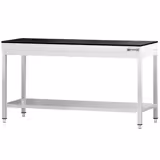 Mesa de trabalho em aço inoxidável PREMIUM - Profissional - 2000x700mm - com prateleira inferior & com travessas de reforço - incl. tampo em granito