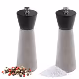 (12 st) Salt- och pepparkvarnar - ELEMENT - Betong, Trä, Rostfritt stål - Höjd: 180 mm - Svart, Grå