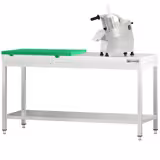 Edelstahl Arbeitstisch PREMIUM - 2000x700mm - mit Grundboden - inkl. 1/2 Schneideplatte Grün
