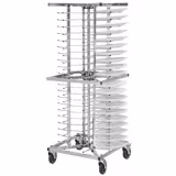 Platz stack Double Plate Stacker Trolley – 80 plates - Ø23–30 cm - 4 castors, 2 braked - stainless steel