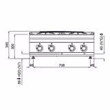 Aragaz pe gaz - cu 4 arzătoare - 28 kW - model de înaltă performanță