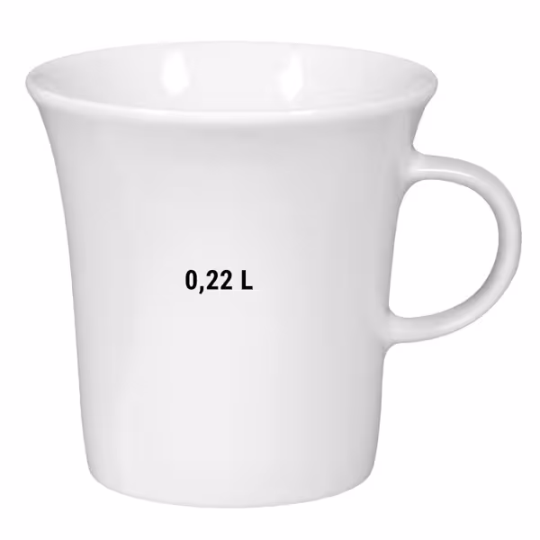 (6 stuks) SELTMANN WEIDEN | Cafetaria koffiekopje bokaal - 0,22 liter - Wit/Uni