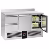 Koelwerkbank PREMIUM - 1368x700mm - 368 liter - met 2 deuren - met 2 lades - opstand