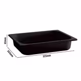 (6 buc) Vas GN din melamină GN 1/2 - ECO - negru - 3,4 L - Înălțime: 65 mm