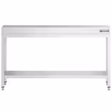 Mesa de trabalho PREMIUM - em Aço Inoxidável - 1,8 m - com estrutura e prateleira de base