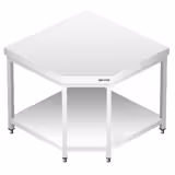 Edelstahl Eckarbeitstisch PREMIUM - 1150x800mm - mit Grundboden ohne Aufkantung