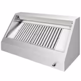 Wandafzuigkap RVS - 700mm diep - 1200mm - zonder motor - met 2 labyrintfilters en verlichting