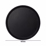 (12 pieces) CAMBRO | CAMTREAD® Round Fibreglass Serving Tray – Non-slip – Ø 405 mm – Black