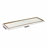 (6 pcs) GN 2/4 Gastronorm Tray - STONE ART - Melamine - 530x162mm - Height: 15mm - Brown/White