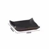 (6 pz) Vassoio da servizio - MARONE - Melamina - 145x145mm - Altezza: 20mm - Nero/Marrone - superficie lucida