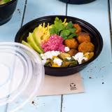 (300 pcs) Food Lidding Tray Polypropylene - 700ml - Round - Black