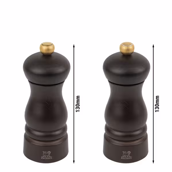 (6 Stück) PEUGEOT | CLERMONT - Salz- & Pfeffermühle - Holz - Schokolade - Höhe: 130mm