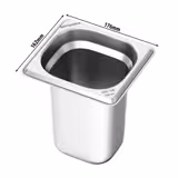 (6 pièces) Bac GN 1/6 en inox – Hauteur : 200 mm