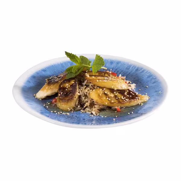 (6 pcs) BLUE OCEAN | Plate - Melamine - Ø215mm - White/Blue