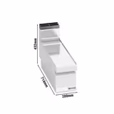 Elemento neutro LORENZO 700 - 200x714x410mm - acciaio inox AISI 304 | tavolo | con alzatina | spigoli arrotondati | piedini regolabili