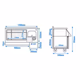 Stație cocktail ECO refrigerată pentru bar - 1200 mm - 150 litri - 1 ușă, 1 sertar - priză 230 V