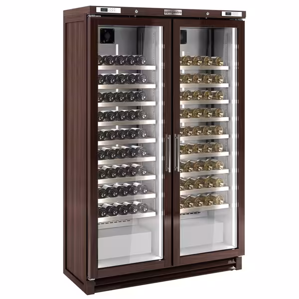 Vinoteca - Libre instalación - 2 zonas de temperatura - 200 botellas - 700L - Madera maciza (Pino) - Profesional